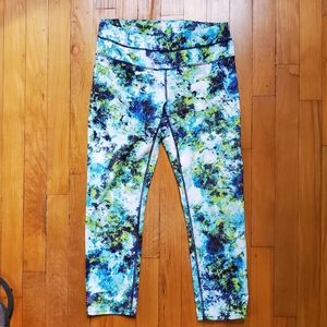 Athleta Hypersonic Sonar Leggings Size S Caspian Blue Green Capri